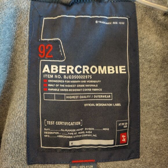 Vintage Y2K Abercrombie Fitch A92 Fleece Lined Coat Stripes Tech Pockets L 90s - Picture 11 of 11